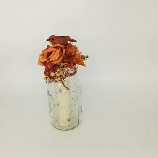 39.50 Large jar/birch candle fall arrangement