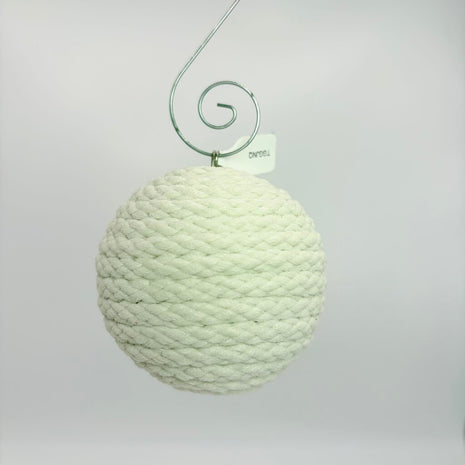 Shatterproof Christmas ornament Cream macrame