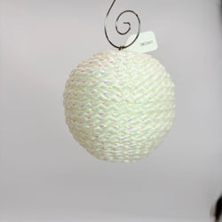 Shatterproof Christmas ornament irridescent macrame - view 1