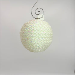 Shatterproof Christmas ornament irridescent macrame - view 2