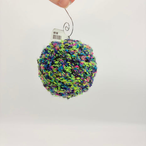 Shatterproof Christmas ornament crochet neon fuzzy
