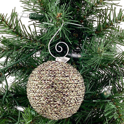Shatterproof Christmas ornament camo macrame