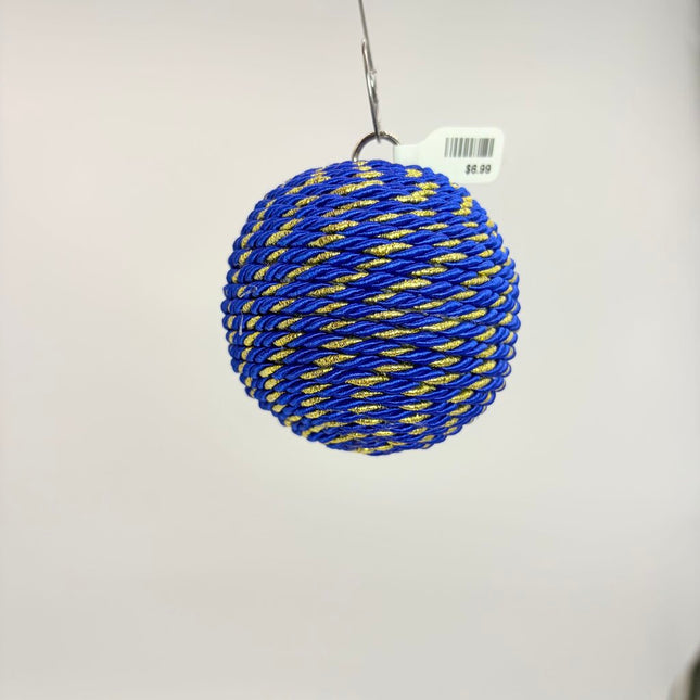 Shatterproof Christmas ornament dark blue and gold