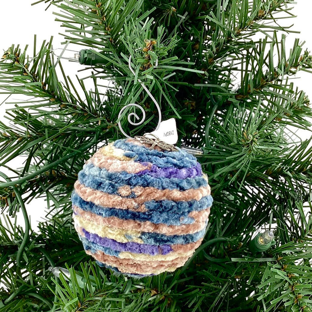 Shatterproof christmas ornament crochet sandy beach with dragonfly