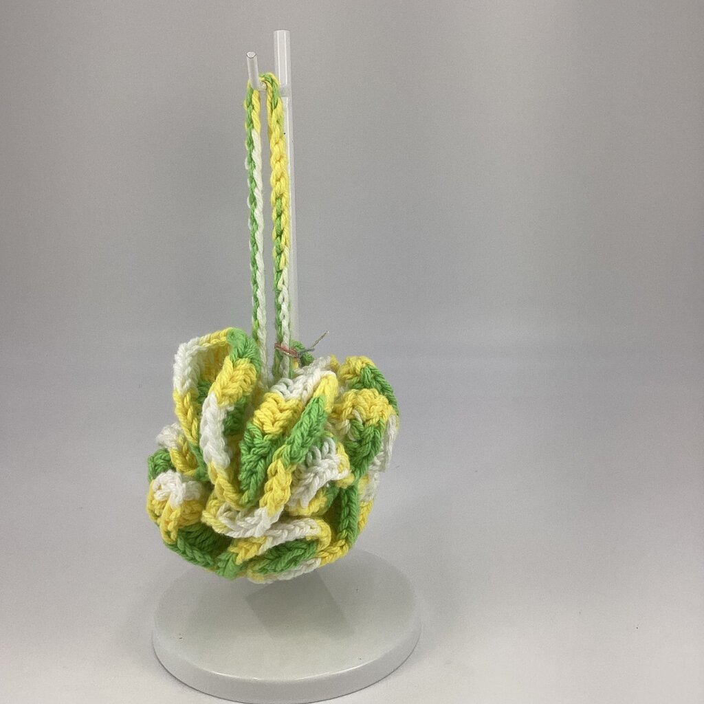 Cotton loofah green,yellow, wh.