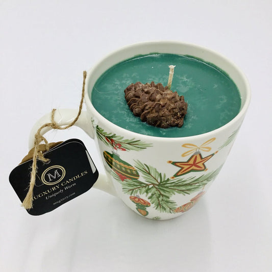 Christmas Tree - Mug Candle (Ornaments mug) - 100% soy wax