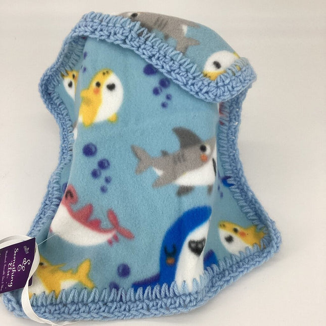 Fleece Lovey Blue shark w/ blue