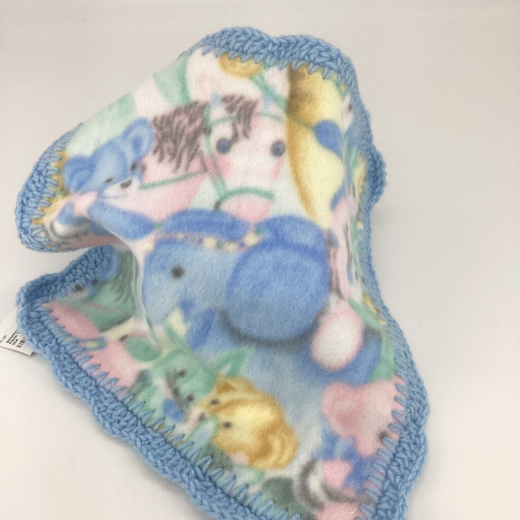 Fleece Lovey Pastel Teddy w/Blue