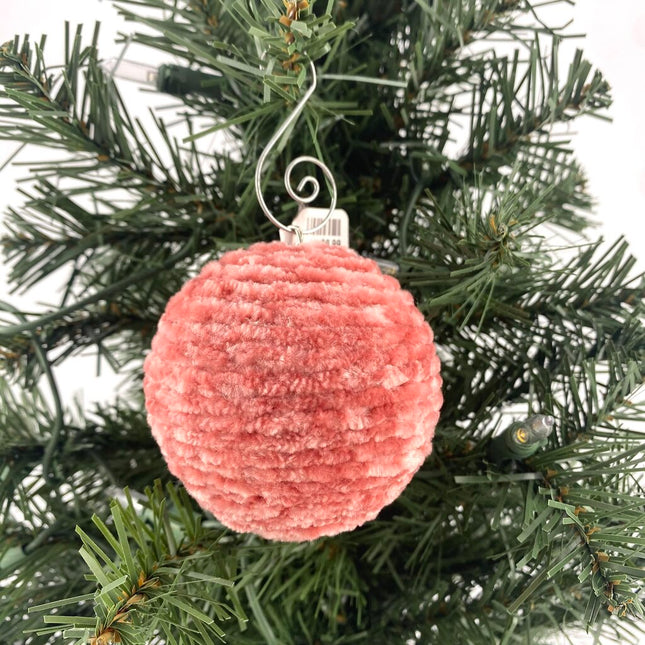 Shatterproof christmas ornament crocheted salmon
