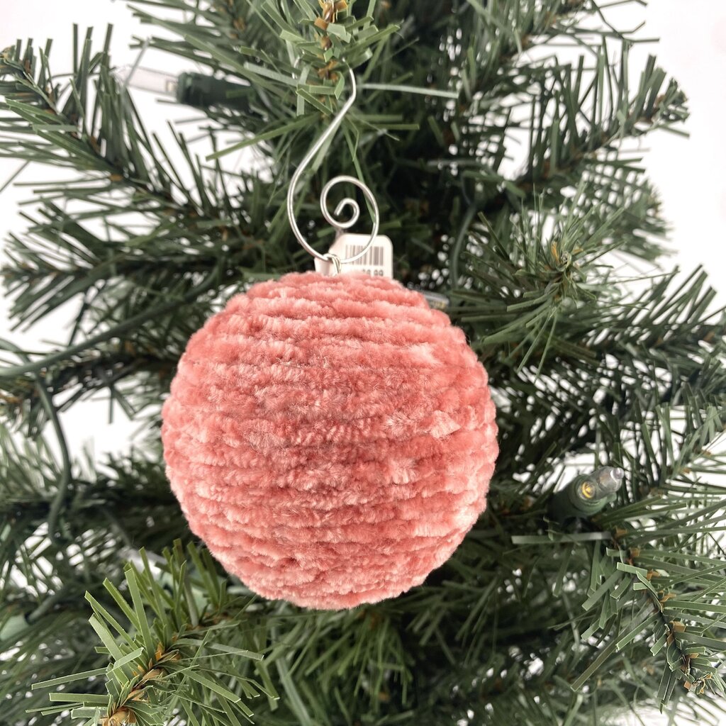 Shatterproof christmas ornament crocheted salmon