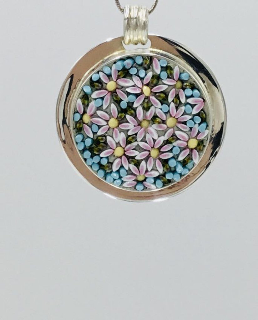 Stirling silver flower pendant