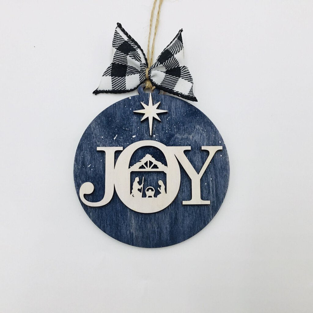 Ornament - Round Joy Nativity Scene