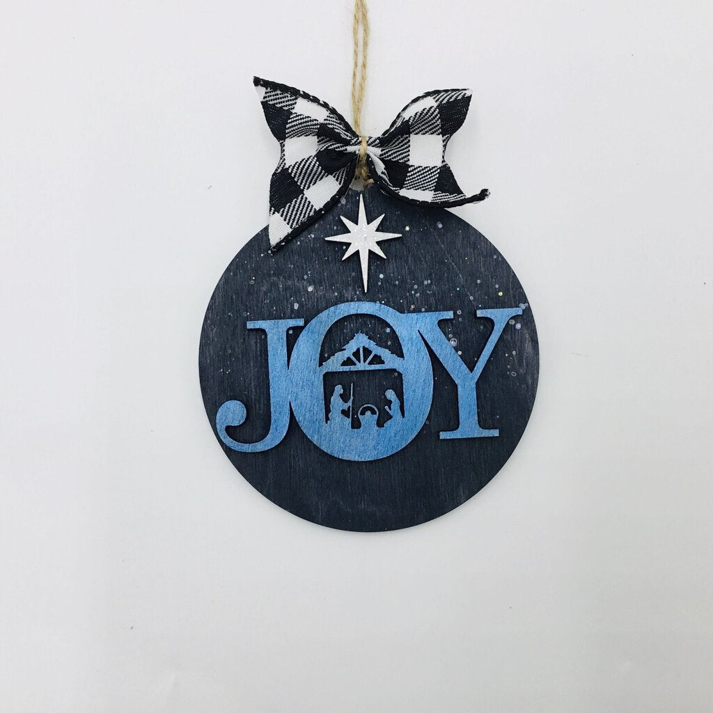 Ornament - Round Joy Nativity Scene