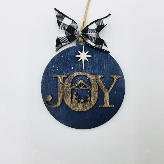 Ornament - Round Joy Nativity Scene