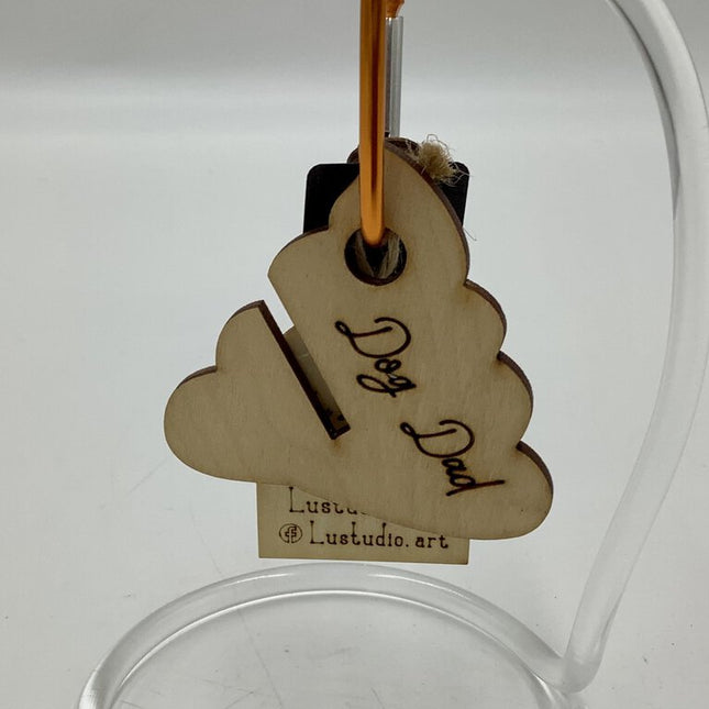 Dog Poop Bag Holder - Poop Emoji shape "Dog Dad"