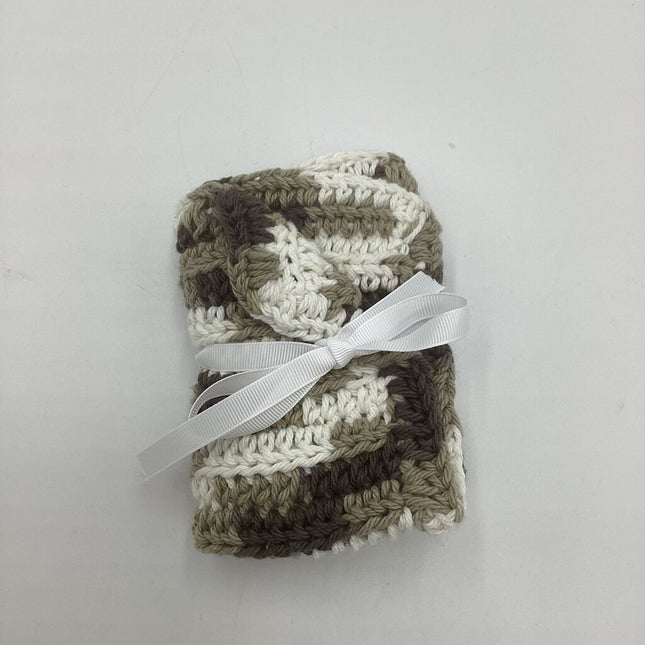 Cotton Dishcloth Tan brown white