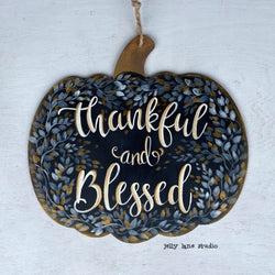 THANKFUL & BLESSED pumpkin - view 1