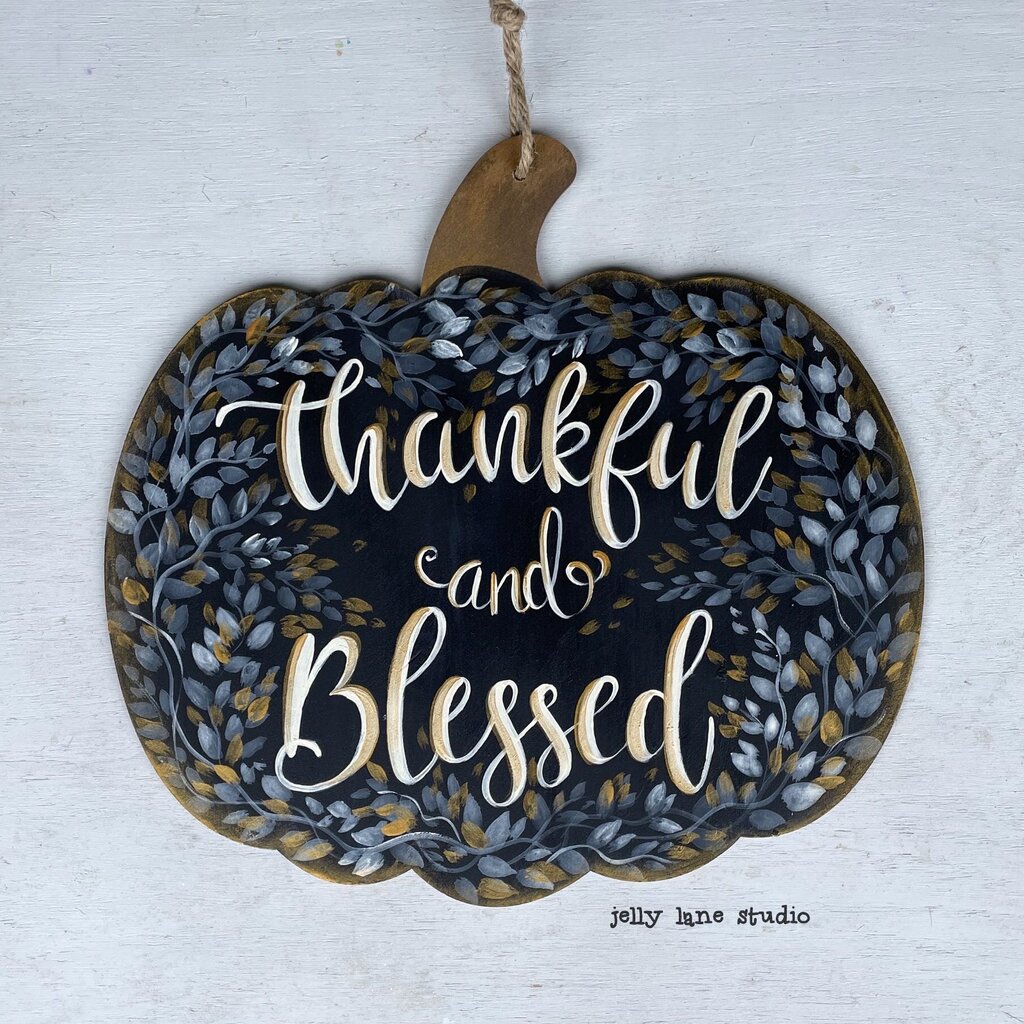 THANKFUL & BLESSED pumpkin