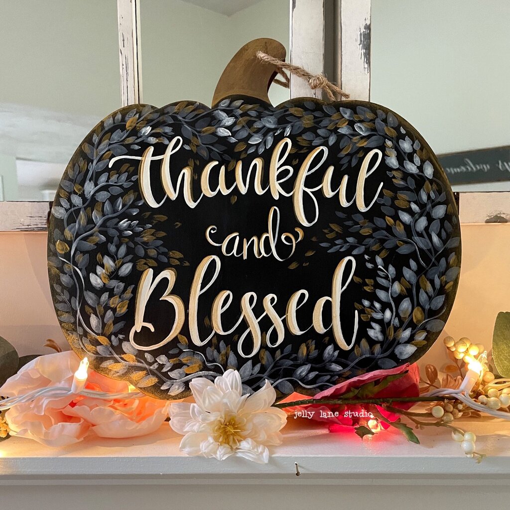 THANKFUL & BLESSED pumpkin