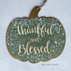 THANKFUL & BLESSED pumpkin - view 4