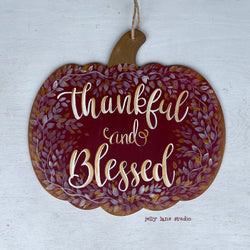 THANKFUL & BLESSED pumpkin - view 2