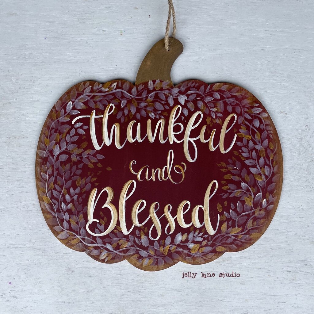 THANKFUL & BLESSED pumpkin