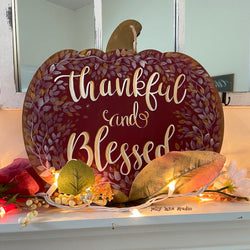 THANKFUL & BLESSED pumpkin - view 5