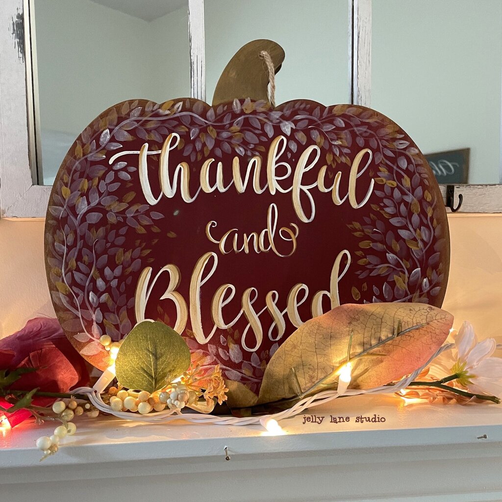 THANKFUL & BLESSED pumpkin