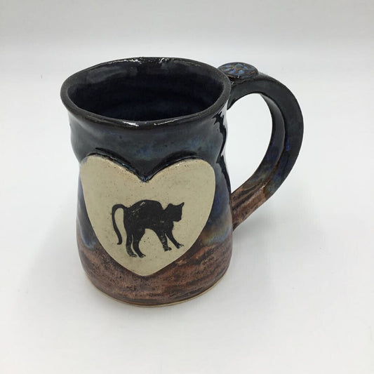 Black Cat Heart Mug