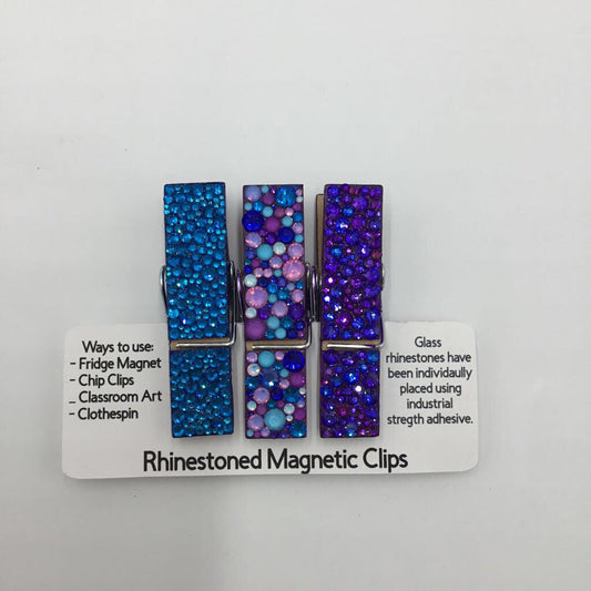 Cotton Candy Skies 3 Piece Set Rhinestone Magnet Clips