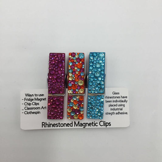 Moroccan Flair 3 Piece Set Rhinestone Magnet Clips