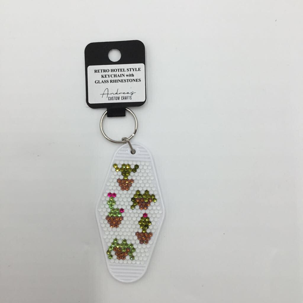 Succulent Rhinestone Hotel Keychain