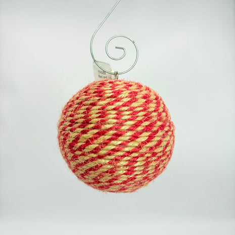 Red and jute twine shatterproof ornament