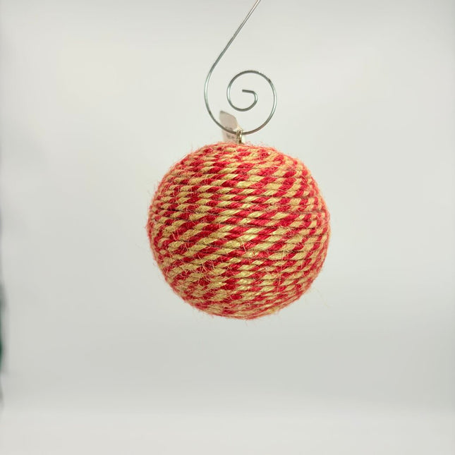 Red and jute twine shatterproof ornament