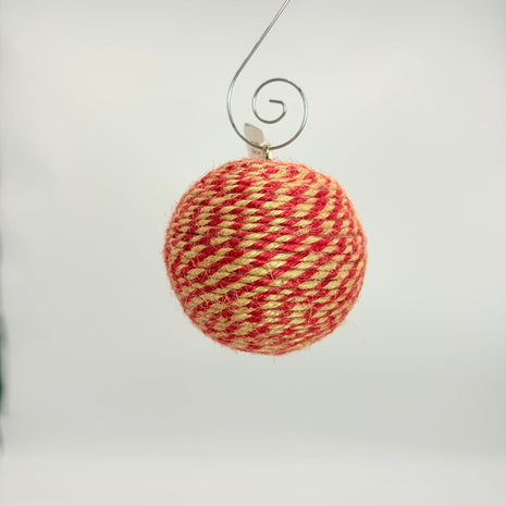 Red and jute twine shatterproof ornament