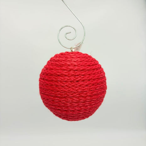 Red macrame shatterproof ornament