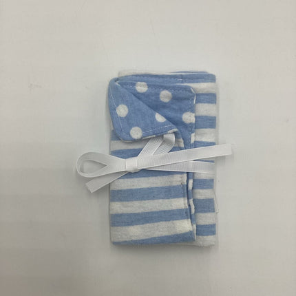 Cotton burp cloth bl/wh