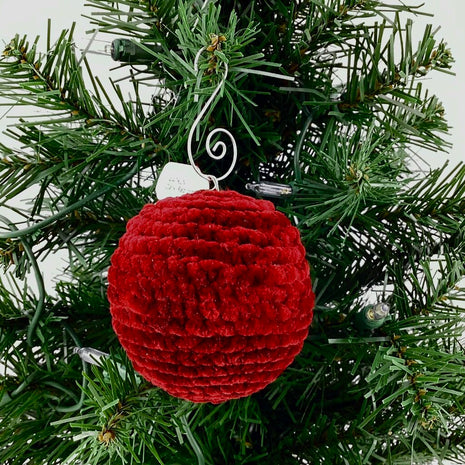 Dark Red crochet shatterproof ornament