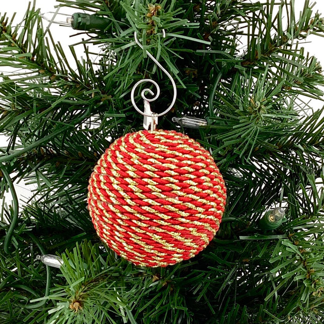 Bright Red and gold shatterproof ornament