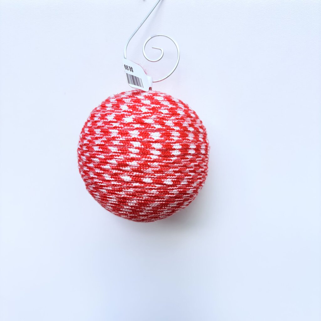 Red and white paracord shatterproof ornament