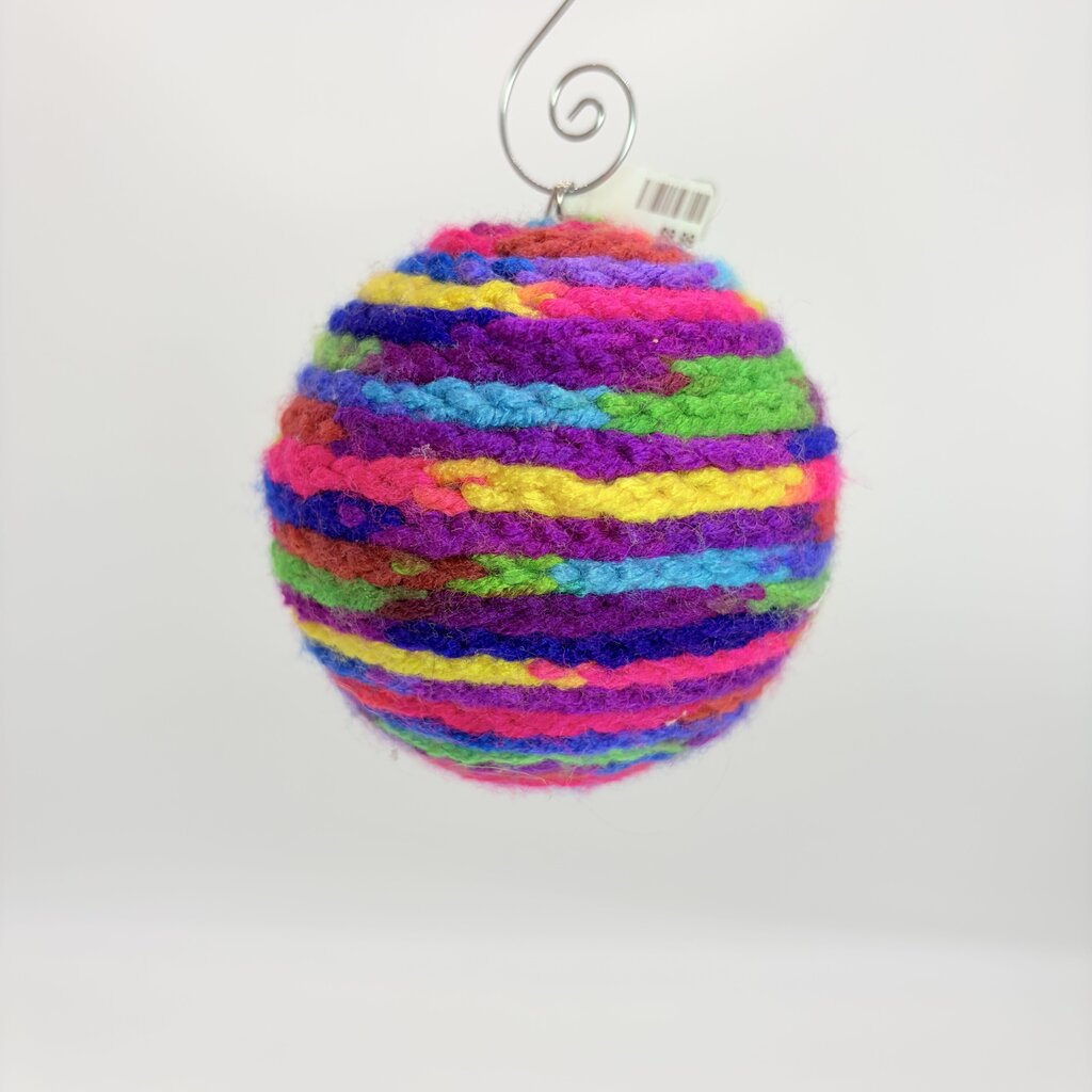 Rainbow crochet shatterproof ornament