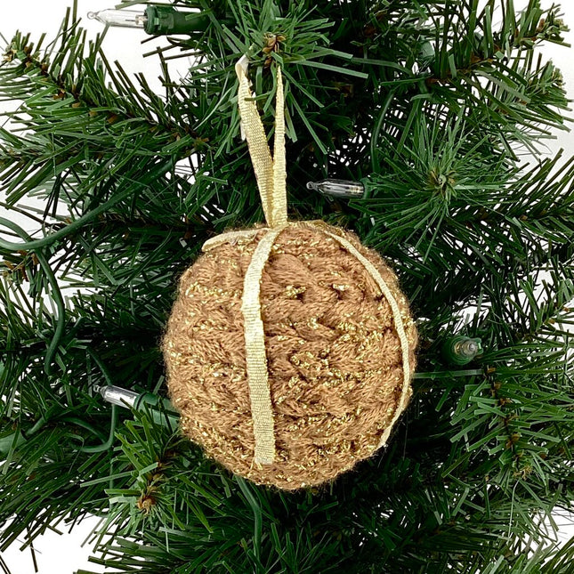 Gold crochet shatterproof ornament