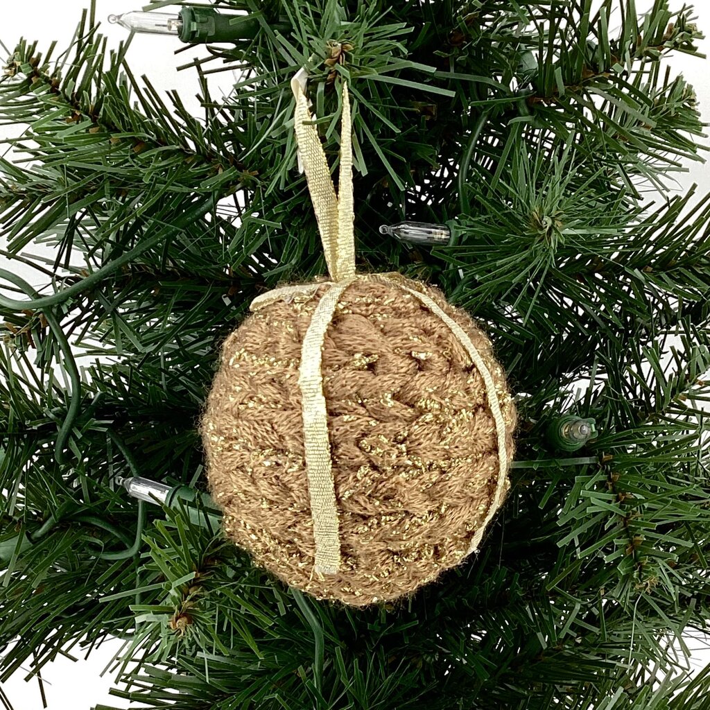 Gold crochet shatterproof ornament