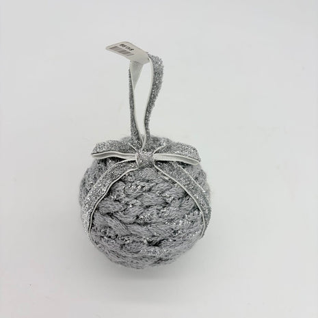 Silver crochet shatterproof ornament