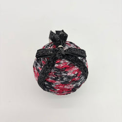 Red black and silver sparkle shatterproof ornament - view 1