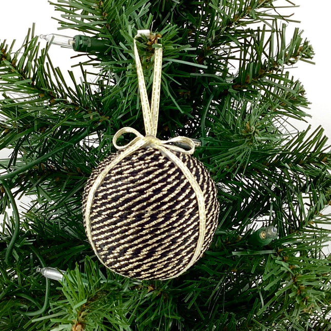 Black and gold shatterproof ornament