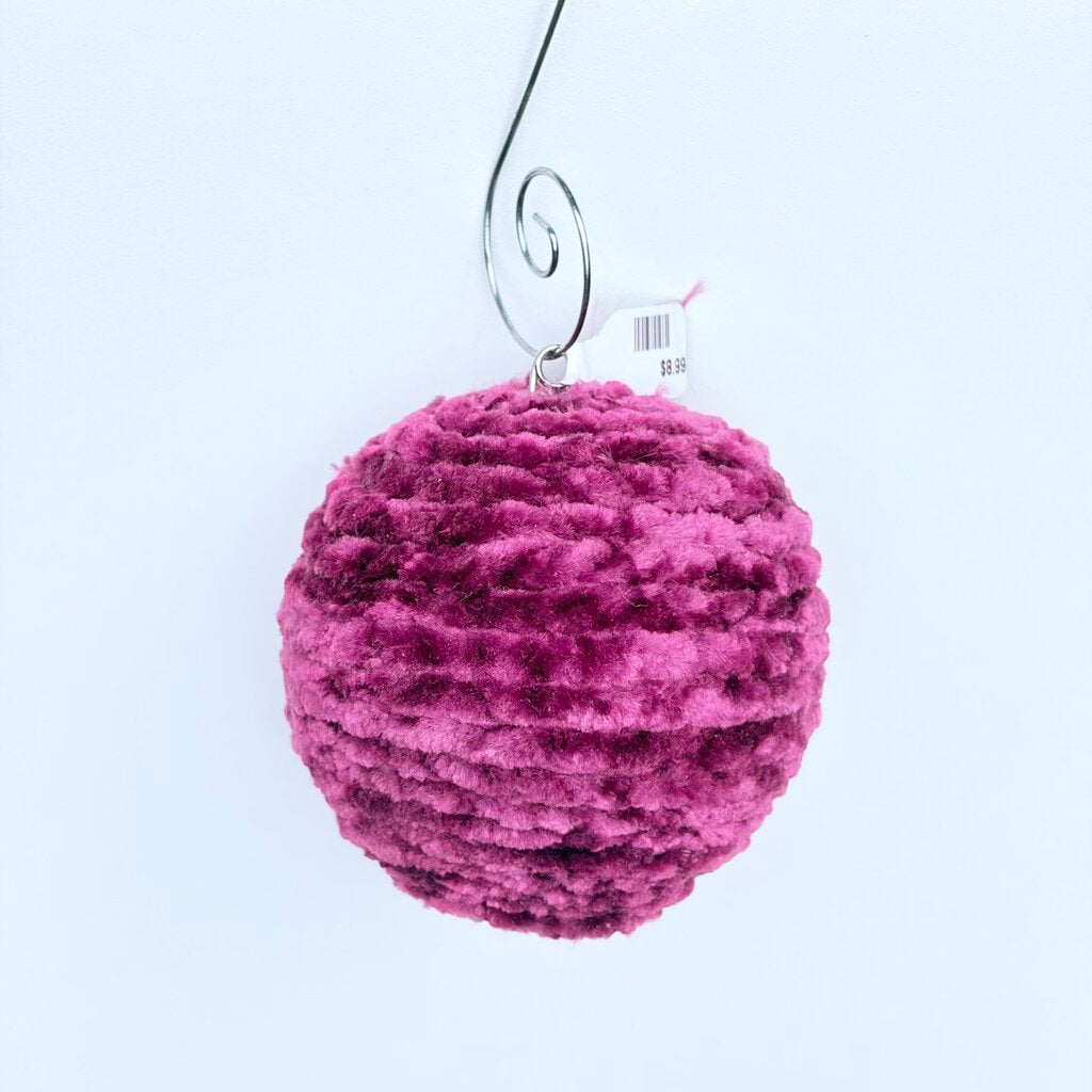 dark purple crochet shatterproof ornament