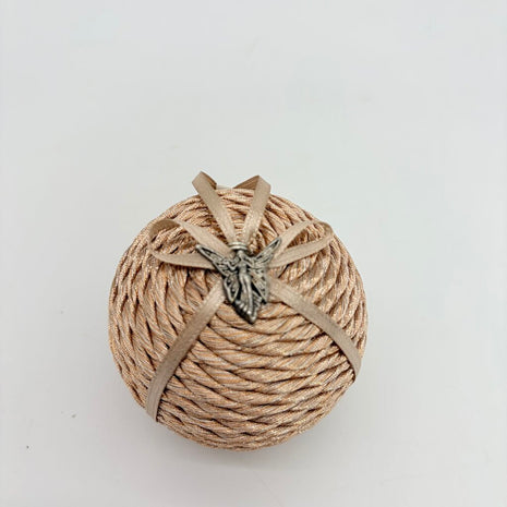 Rose gold shatterproof ornament w/charm