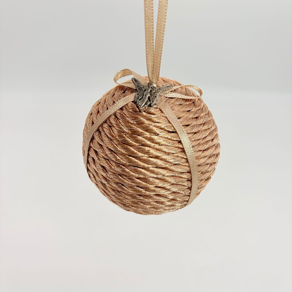 Rose gold shatterproof ornament w/charm