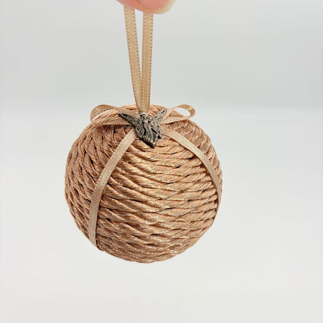 Rose gold shatterproof ornament w/charm